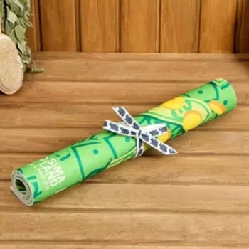 Коврик - лежак для бани и сауны с принтом «В баньке веник дороже денег», 15050 см, полиэфир 70%, шерсть 30%, «Банная забава»