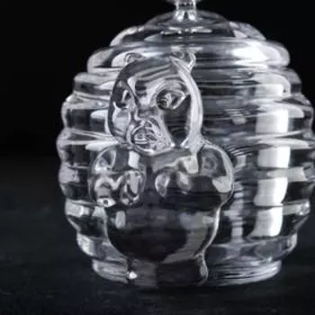 Баночка для мёда и варенья Доляна «Медвежонок», 200 мл, 11.59.3 см, стекло, прозрачная