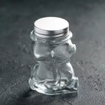 Баночка для мёда и варенья Доляна «Медвежонок», 40 мл, 56.5 см, стекло, прозрачная