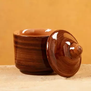 Баночка для специй Риштанская Керамика «Акташ», 100 мл, коричневая