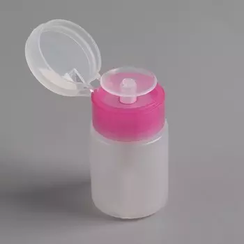 Флакон с помпой, 75 мл, розовый, прозрачный