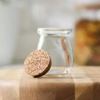 Банка для сыпучих Доляна «Парфе», 100 мл, 5.77 см, с пробковой крышкой, стекло, прозрачная