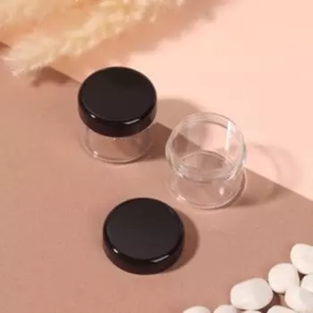 Баночки для хранения, 2 шт, 20 г, цвет чёрный/прозрачный