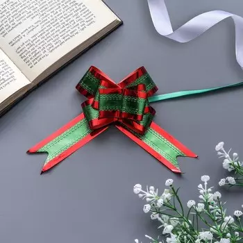 Бант - бабочка №3, красно - зелёный