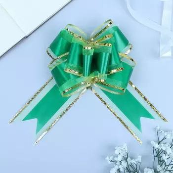 Бант - бабочка №7 «Золотая полоса», зелёный