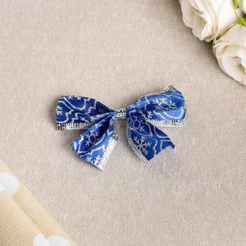 Бант праздничный "Фантазия", синий, 8 х 7 см