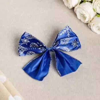 Бант праздничный "Сочельник", синий, 14 х 10 см