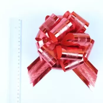 Бант - шар №5 полоса, красный