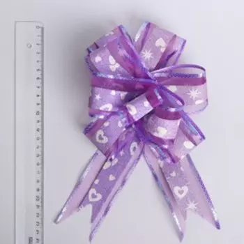 Бант-шар №5 "Сердечки", цвет розовый