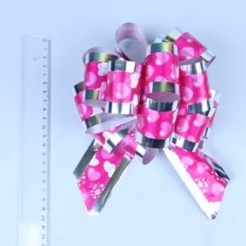 Бант-шар №5 «Воздушные сердца», розовый