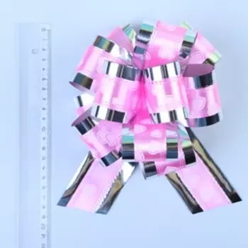 Бант-шар №5 «Воздушные сердца», розовый