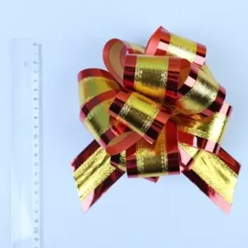 Бант - шар №5, золотой в красном