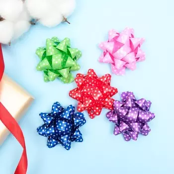 Бант-звезда №5 (ФАСОВКА 50 ШТ), МИКС