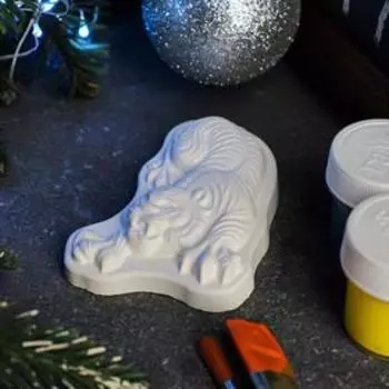 Барельеф под роспись "Тигр рычит" 6,5х8см