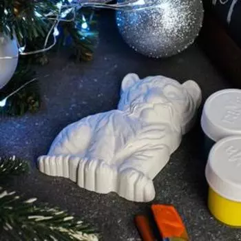 Барельеф под роспись "Тигренок сидит" 13х8см