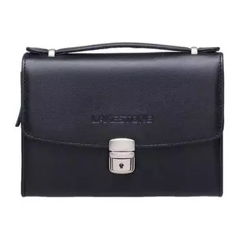 Барсетка, 3 отдела на клапане, цвет синий