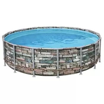Бассейн каркасный Power Steel, 488 x 122 см, фильтр-насос, тент, лестница, 56966 Bestway
