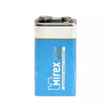 Батарейка алкалиновая Mirex, 6LR61-1S, 9В, крона, спайка, 1 шт.