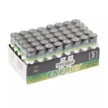 Батарейка алкалиновая "Трофи" Eco, AA, LR6-40BOX, 1.5В, набор 40 шт.