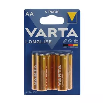 Батарейка алкалиновая Varta LONGLIFE AA набор 6 шт