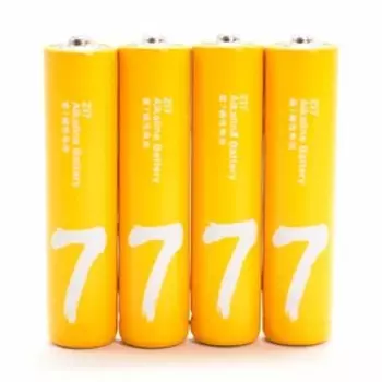 Батарейка алкалиновая Xiaomi ZMI Rainbow Zi7, AАA, LR03, спайка 4 шт, желтые