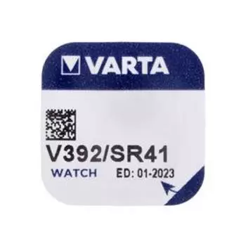 Батарейка цинковая Varta, V392 (SR41W/G3)-1BL, 1.55В , блистер, 1 шт.
