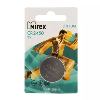 Батарейка литиевая Mirex, CR2450-1BL, 3В, блистер, 1 шт.