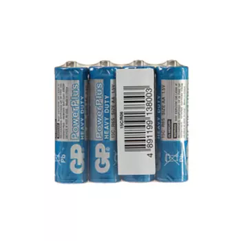 Батарейка солевая GP PowerPlus Heavy Duty, AA, R6-4S, 1.5 В, спайка, 4 шт.