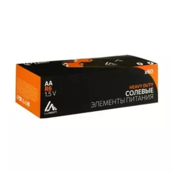 Батарейка солевая Luazon Heavy Duty, AA, R6, спайка, 4 штуки