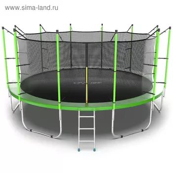 Батут EVO JUMP Internal, d=488 см, с внутренней защитной сеткой и лестницей, цвет зелёный