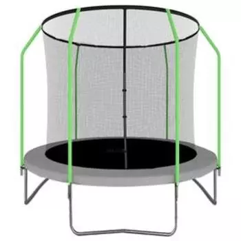 Батут ONLITOP, d=244 см, с сеткой высотой 173 см, цвет серый/салатовый