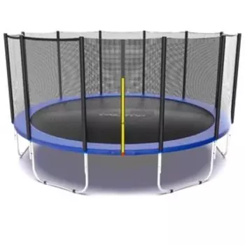 Батут ONLYTOP, d=427 см, высота сетки 173 см, с лестницей, цвет синий