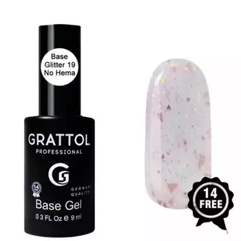 База Grattol Glitter №19, 9 мл