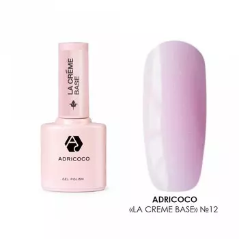 База камуфлирующая Adricoco La Creme Base, с шиммером, №12 лёгкий лиловый, 10 мл