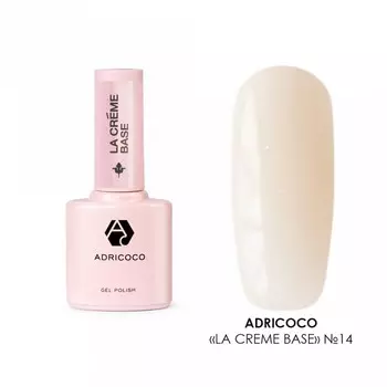 База камуфлирующая Adricoco La Creme Base, с шиммером, №14 светло-бежевый, 10 мл