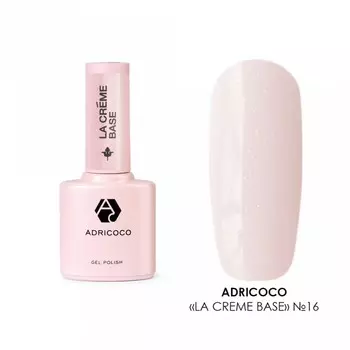 База камуфлирующая Adricoco La Creme Base, с шиммером, №16 нежный персиковый, 10 мл
