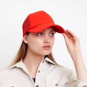 Бейсболка с сеткой MINAKU, цвет красный, размер 56-58