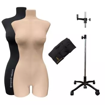 Бельевой манекен Пенелопа, комплект Про, размер XS/158, цвет бежевый, подставка «Милан» и фартук