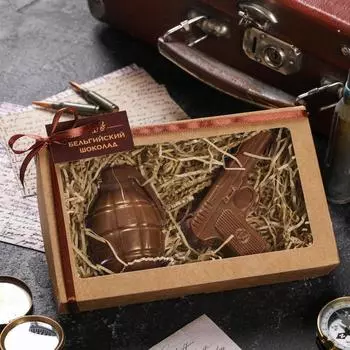 Бельгийский шоколад, 2 в 1 «Пистолет + Граната», 160 г