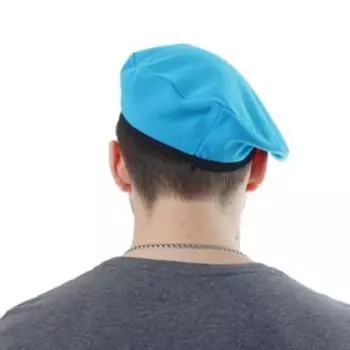 Берет с металлической кокардой, р. 54–58 см, голубой