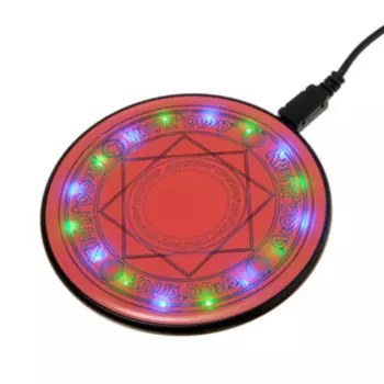 Беспроводное зарядное устройство LuazON LCC-89, 2 А, с подсветкой, чёрное