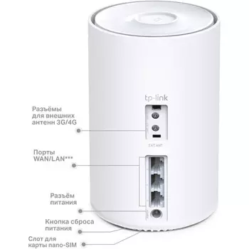 Бесшовный Mesh роутер TP-Link Deco X20-4G(1-pack) AX1800 10/100/1000BASE-TX/3G/4G/4G+ (упак 102950