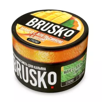 Бестабачная никотиновая смесь для кальяна Brusko "Манго с апельсином и мятой", 50 г, strong