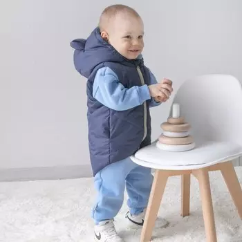 Безрукавка детская утеплённая KinDerLitto «Орсетто», рост 86-92 см, цвет тёмно-синий