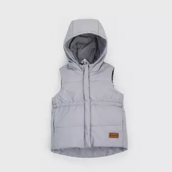 Безрукавка детская утеплённая KinDerLitto «Кантри», рост 68-74 см, цвет серый