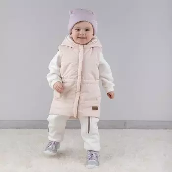 Безрукавка детская утеплённая KinDerLitto «Кантри», рост 86-92 см, цвет пудра
