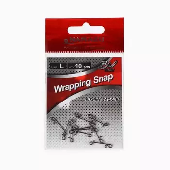 Безузловая застежка Namazu WRAPPING SNAP, тест 15 кг, размер L, цвет BN, 10 шт.