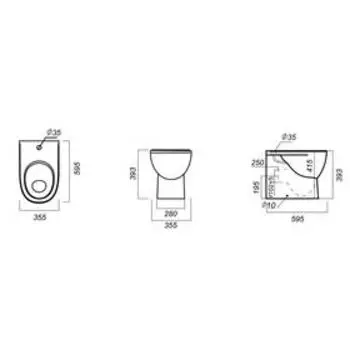 Биде SANITA LUXE «Best, Art, Fest» напольное, универсальное, белый