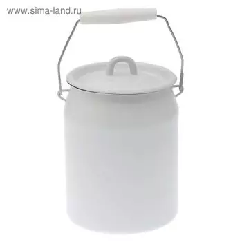 Бидон эмалированный с петлёй, 3 л, цвет белый