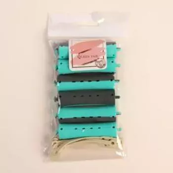 Бигуди «Коклюшки», d = 2 см, 9 см, 6 шт, цвет чёрный/зелёный